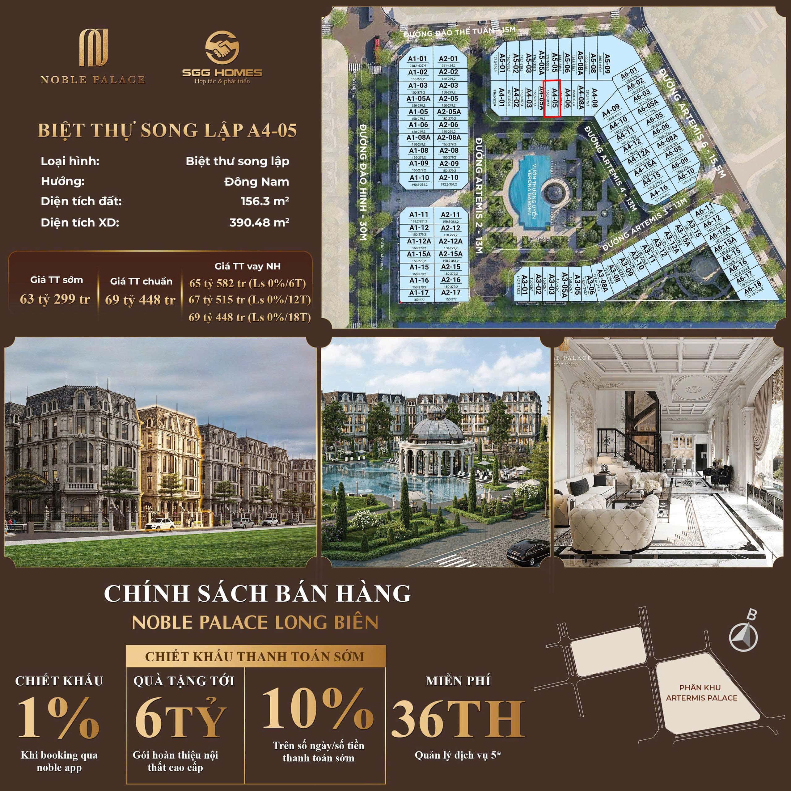Biệt thự Song lập A4-05 Phân khu Artemis