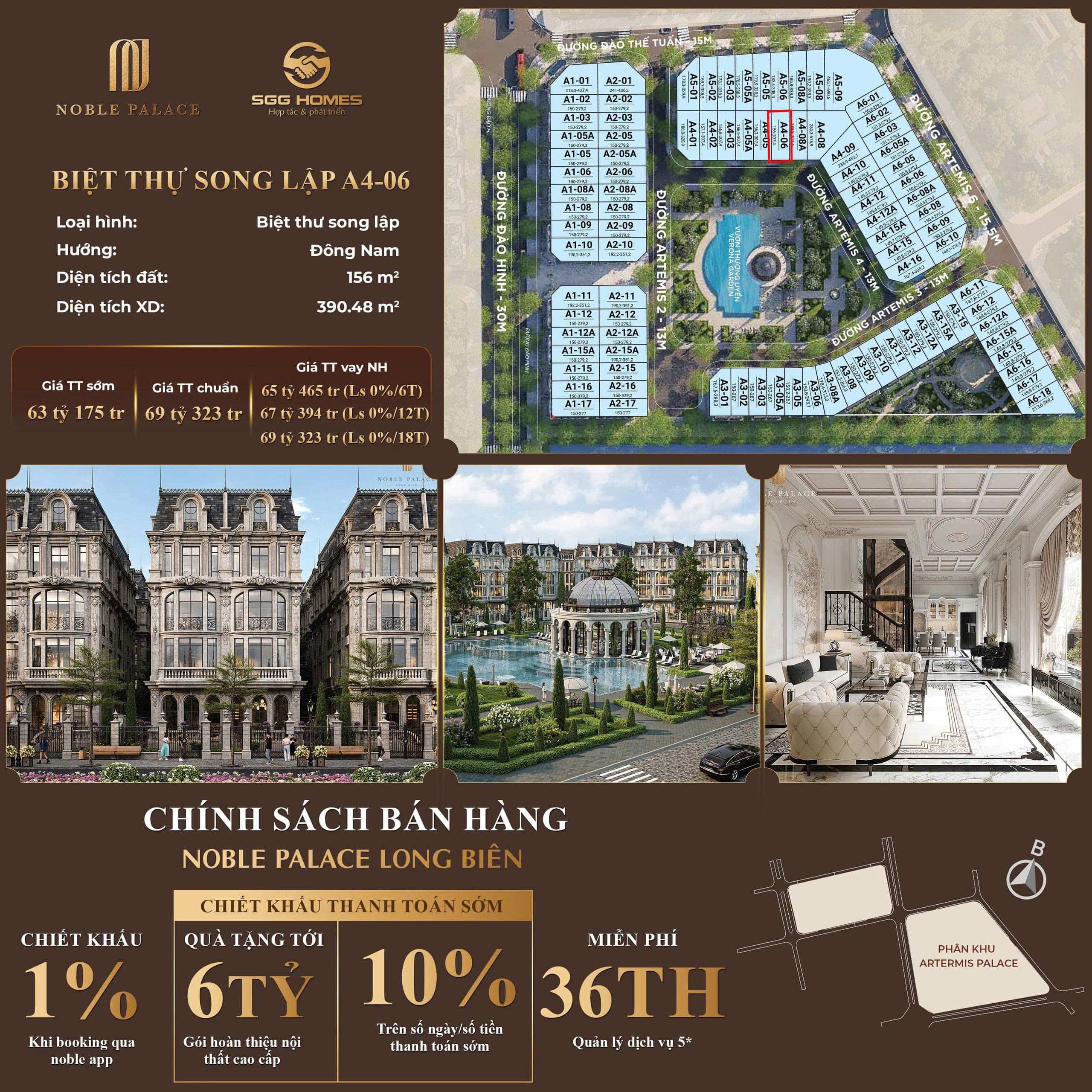 Biệt thự Song lập A4-06 Phân khu Artemis